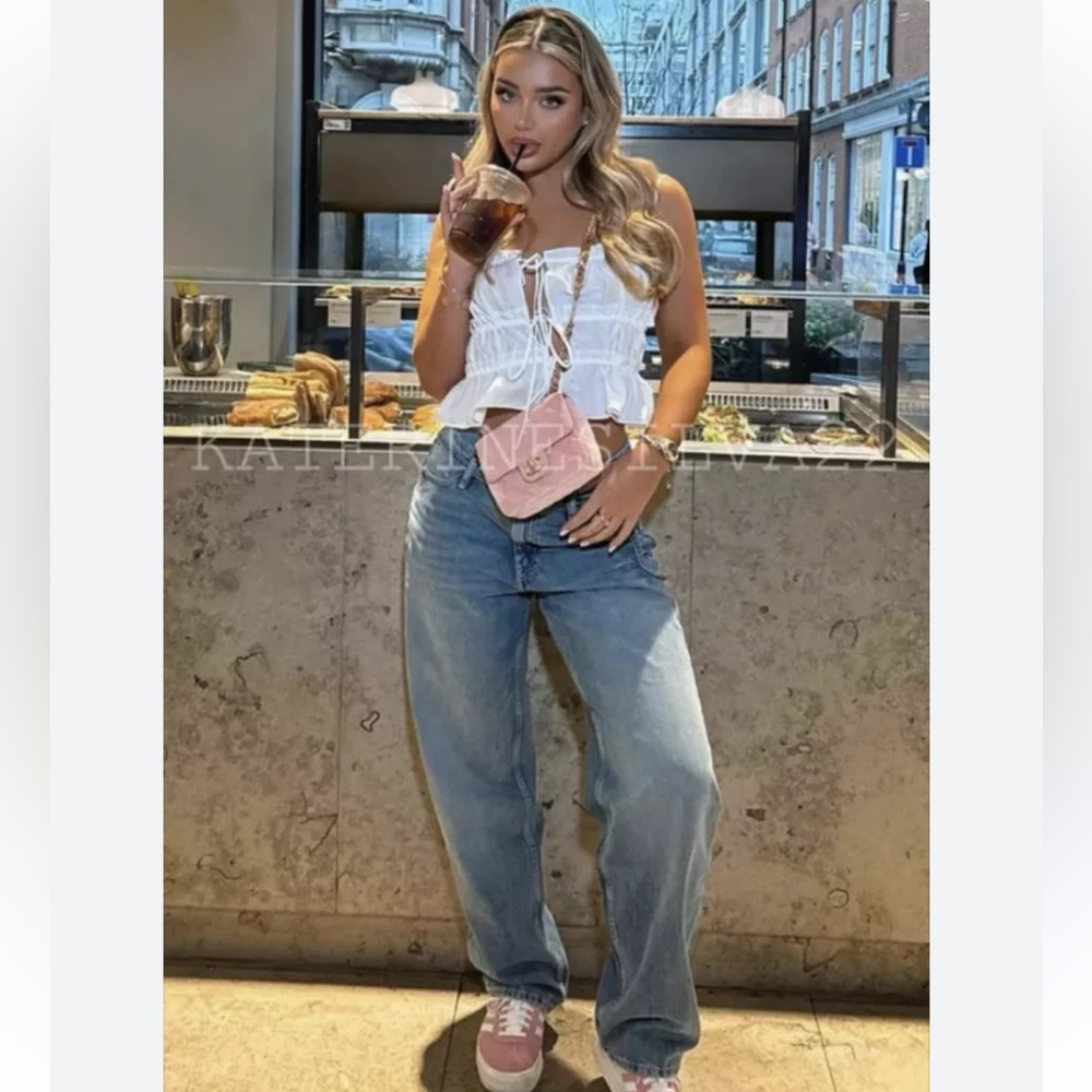 Zara tied poplin top white Medium - Picture 2 of 16